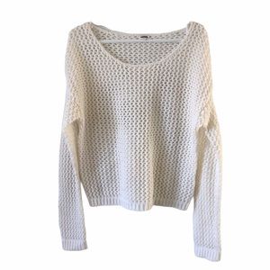 Kismet White Summer Mesh Sweater Cover up cozy M